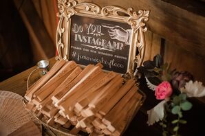 Vintage Chalkboard-Inspired Wedding Hashtag Sign