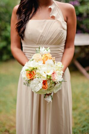Orange and White Bridesmaid Bouquet