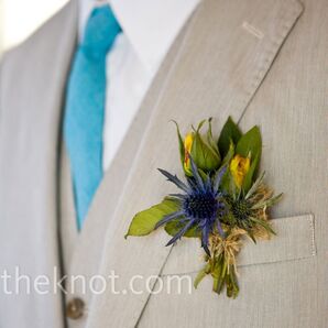 Blue and Yellow Boutonniere