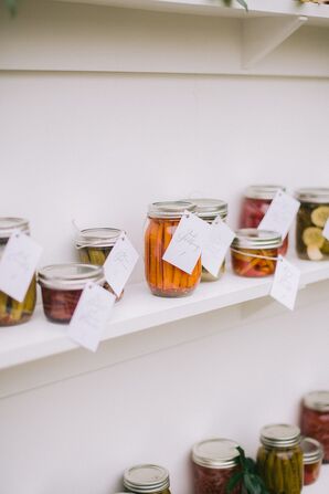 Homemade Pickle Wedding Favors in Chadbourn, North Carolina