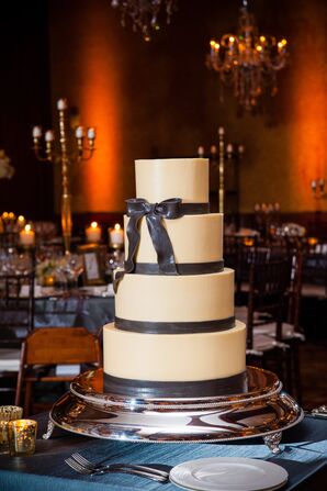 Simple Gray and White Wedding Cake