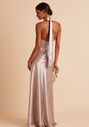 Birdy Grey Monica Shiny Satin Dress in Taupe Halter Bridesmaid Dress - thumbnail - 4