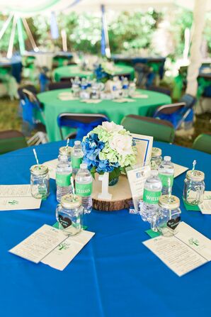 Rustic Blue and Green Centerpieces