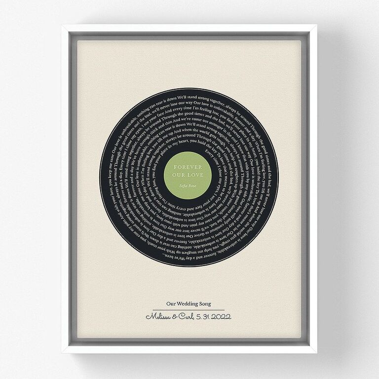 Custom wedding song wall art from Lime & Lou