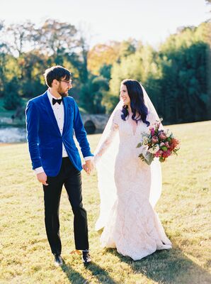Bride and Groom Portraits Outdoors at The Graylyn Estate