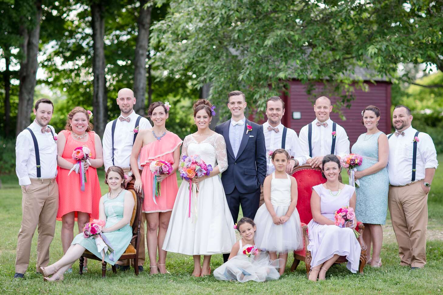 Summer-Themed Mismatched Bridesmaid Dresses