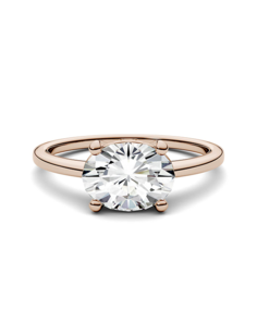Forever One Moissanite Unique Oval Cut Engagement Ring