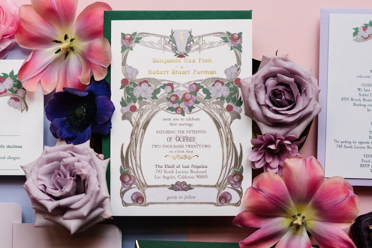 Artful, Colorful Wedding Invitations Customized for a Stylish, Unique Wedding