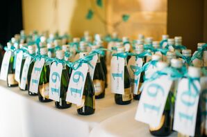Mini Champagne Bottle Escort Cards