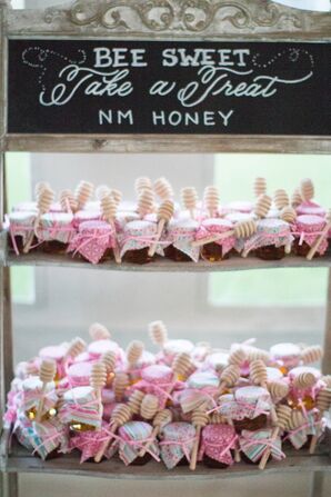 Pink DIY Honey Wedding Favors