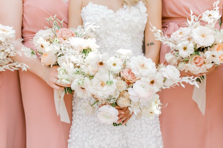 Romantic White and Pink Bouquets