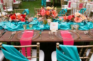 Turquoise Reception Table Runners