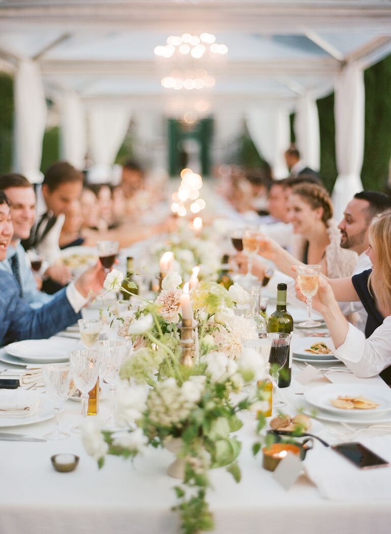 outdoor wedding toast