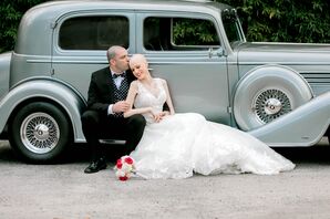 Classic, Lace-Embroidered A-Line Gown