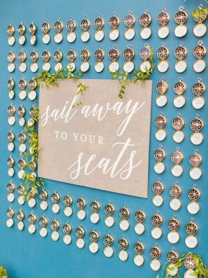 Compass Escort Cards on Nautical-Inspired Seating Chart