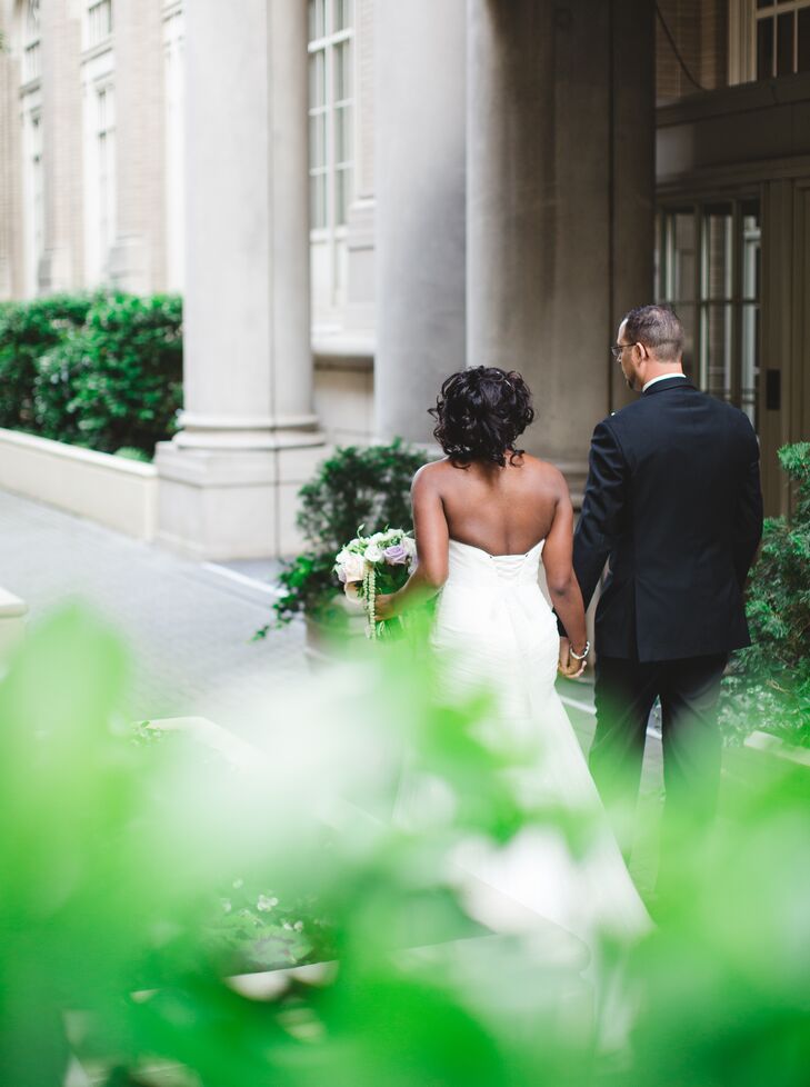 The couple had a courthouse wedding in May 2014, and after their elopement, they celebrated with a vacation at Georgian Terrace in Atlanta, Georgia. “We fell in love with the hotel’s charm, history and sophisticated decor—and the staff was just amazing,” Rachel says. “It was the obvious choice for when the time came to select our venue.”