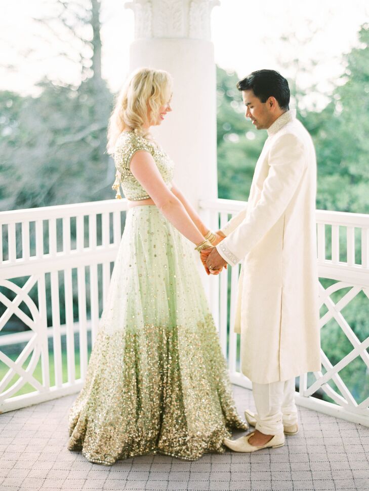 Couple in Glam Traditional Indian Wedding Attire