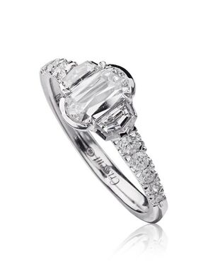 Christopher Designs Emerald Cut Engagement Ring