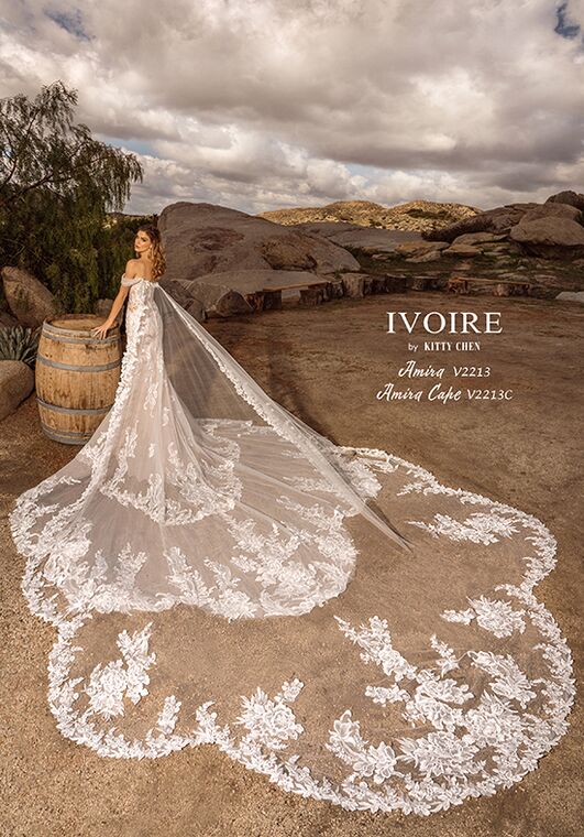 IVOIRE by KITTY CHEN AMIRA, V2213 Fit-and-Flare Wedding Dress - 6