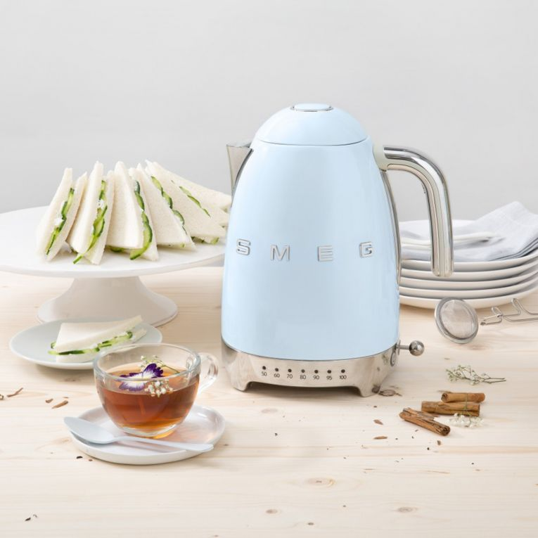 SMEG Electric Tea Kettle in pale blue from The Knot