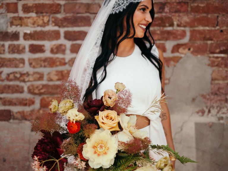 Bride with wedding bouquet