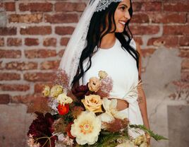 Bride with wedding bouquet
