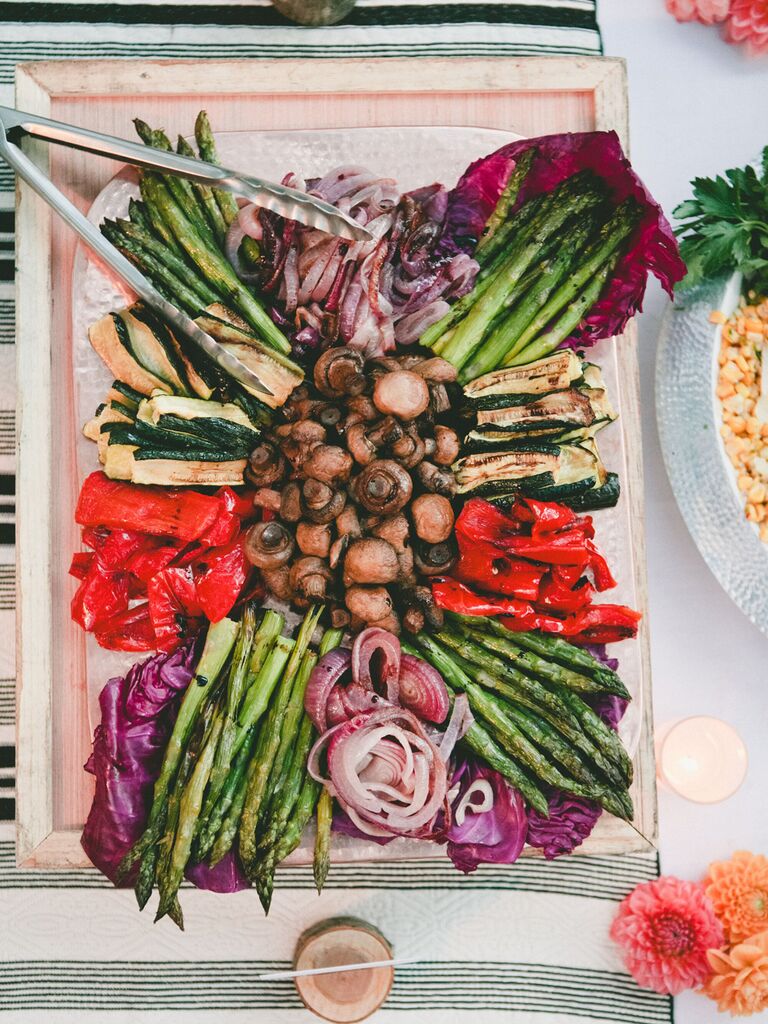 wedding food stations seasonal vegetables