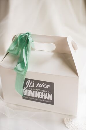 Custom Gray and Mint Welcome Boxes