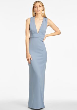 Sachin & Babi Loretta Gown - Slate Blue V-Neck Bridesmaid Dress