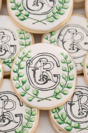 Preppy Cookies with Custom Calligraphy Crest