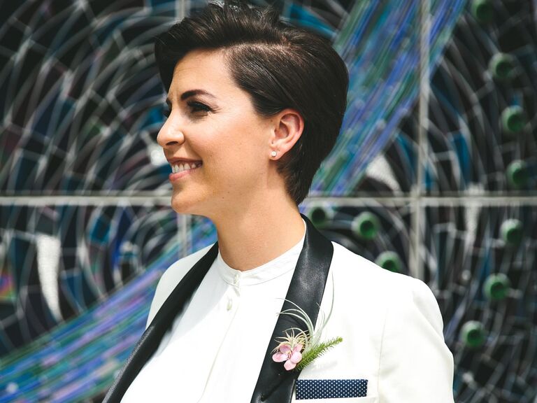 Wedding hair short side part