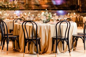 Brown Linens and Black Bentwood Chairs