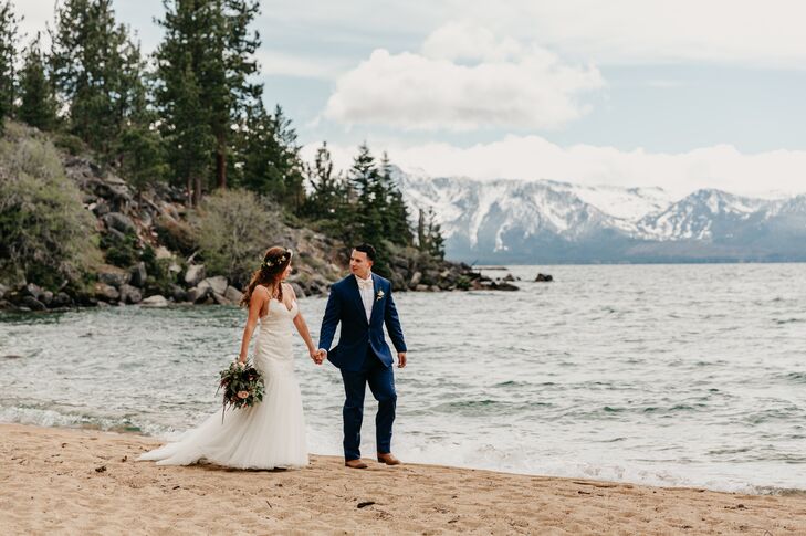 Bohemian Couple at Round Hill Pines Beach in Zephyr Cove, Nevada
