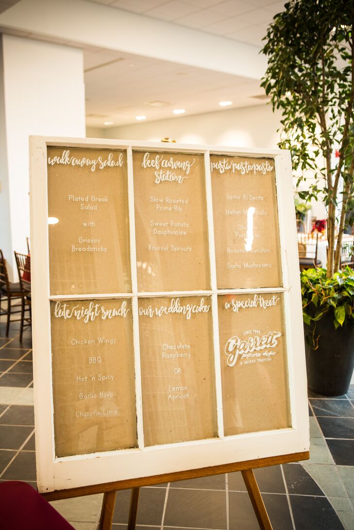 Meal and Dessert Menu on Window Pane