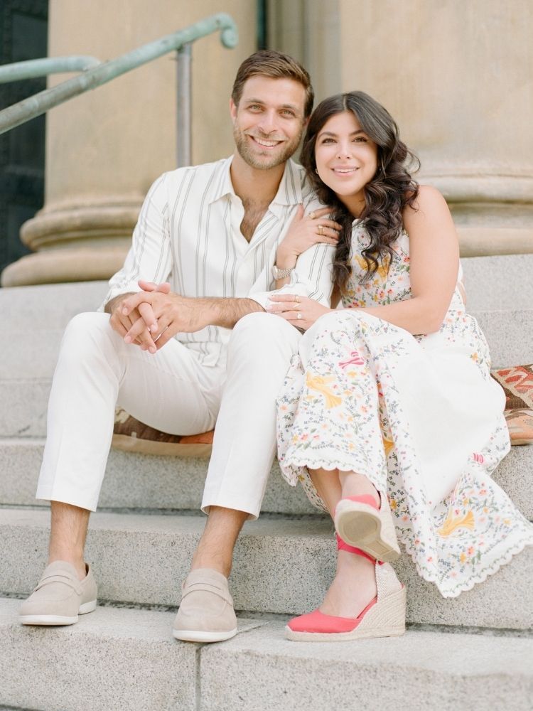 spring engagement photo in Washington, DC