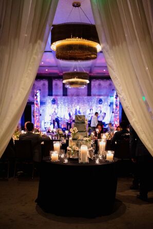 Purple Reception Uplighting at the Hotel Van Zandt in Austin, Texas
