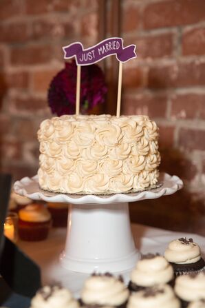 Salted Caramel Frosted Ivory Wedding Cake