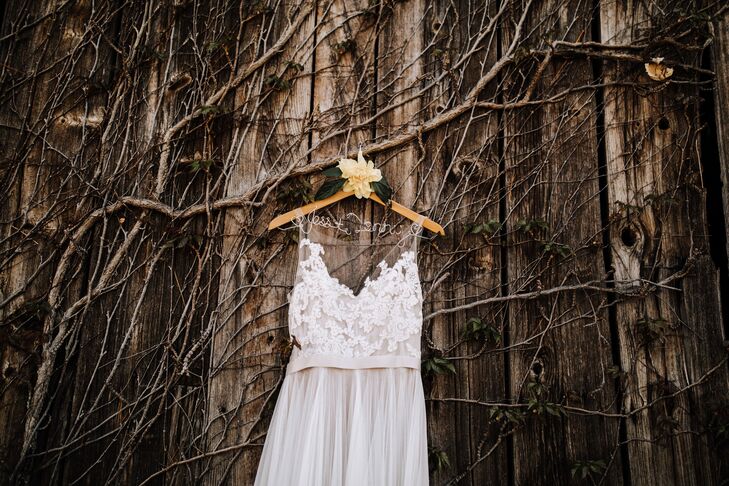 A-line Watters Bridal Gown with Appliqué Bodice