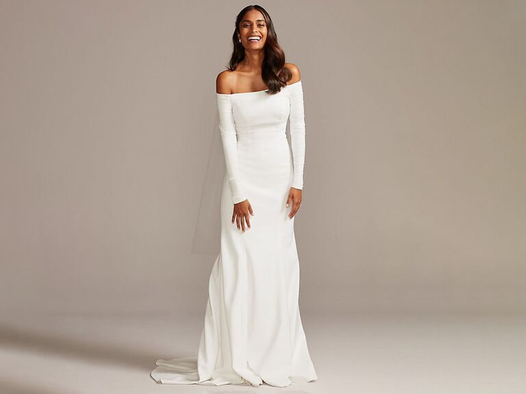 off shoulder gown