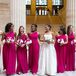 Fuchsia One-Shoulder Bridesmaid Dresses