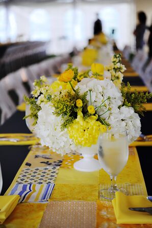 Bright Yellow and White Centerpieces