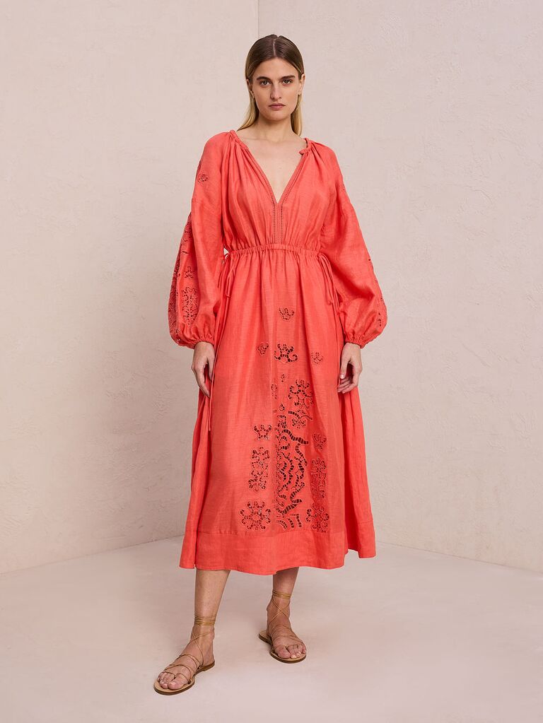 Embroidered linen midi dress from A.L.C.