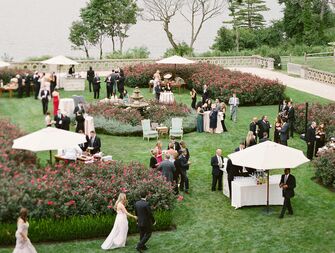Adults only wedding formal outdoor cocktail hour