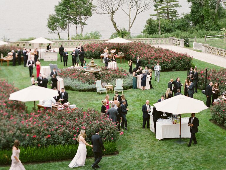 Adults only wedding formal outdoor cocktail hour