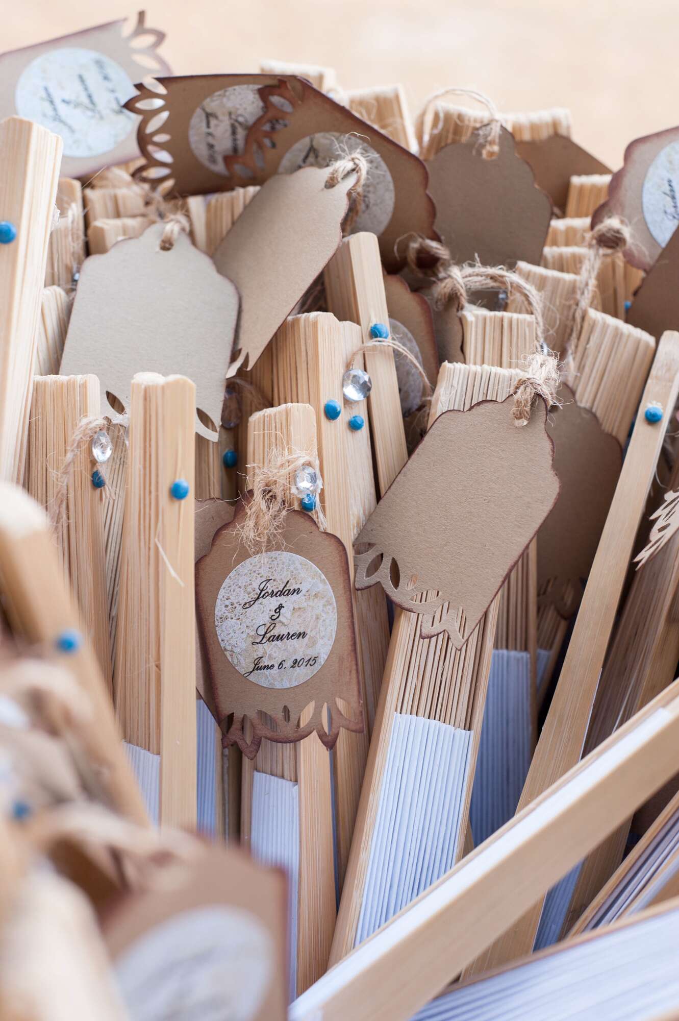 Neutral and White Rustic Wedding Fans