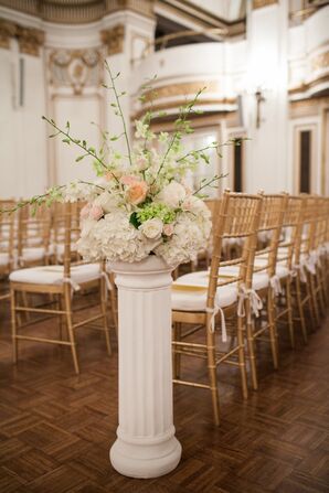 Hydrangea Pillar Ceremony Aisle Decor