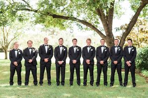 Classic Black Tuxedos with Matching Bow Ties