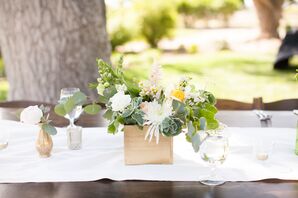 Gold and Wooden Flower Vases