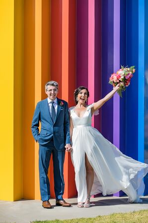 Ethereal Leanne Marshall A-Line Gown with Carole Hannah Capelet