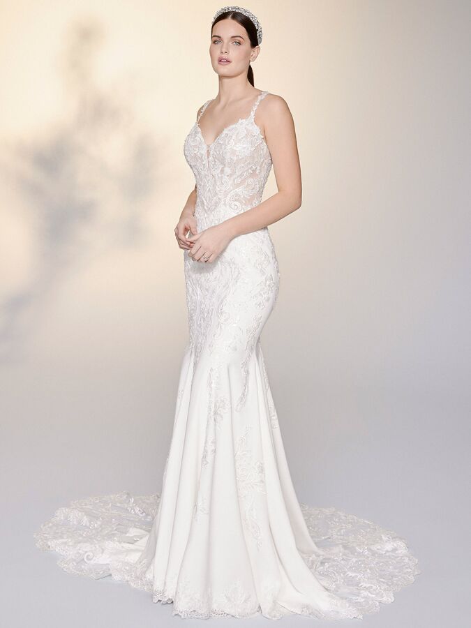 Justin Alexander Signature low back fit-and-flare wedding dress